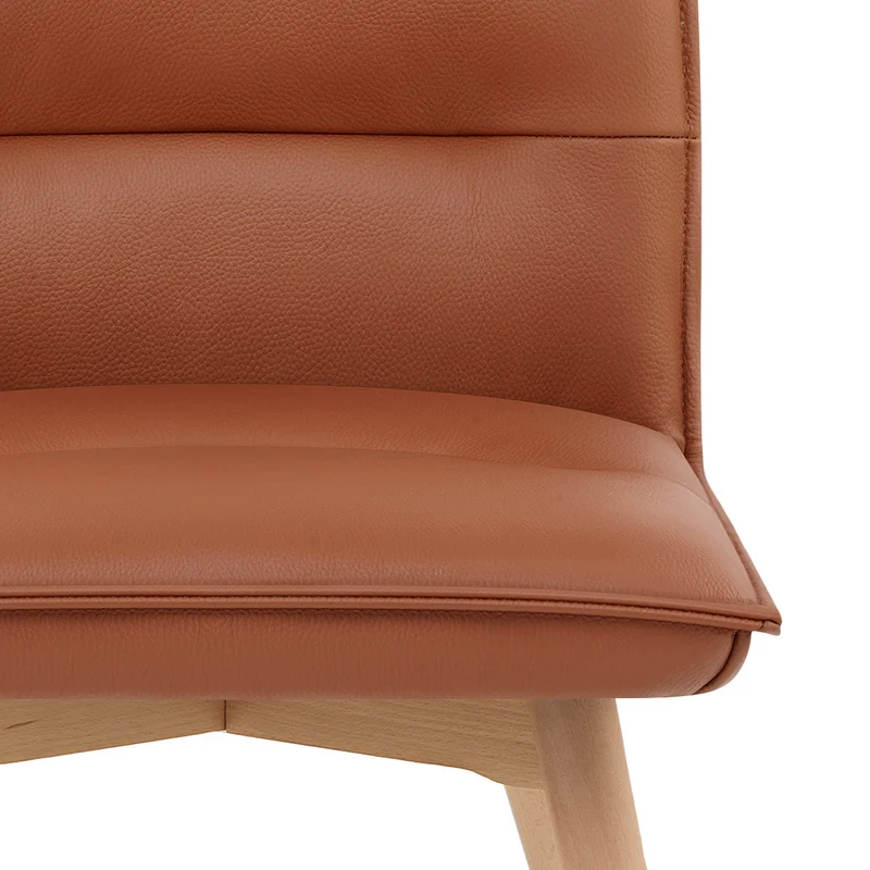 Chaise Cuir Véritable Bois - Ciro Marron