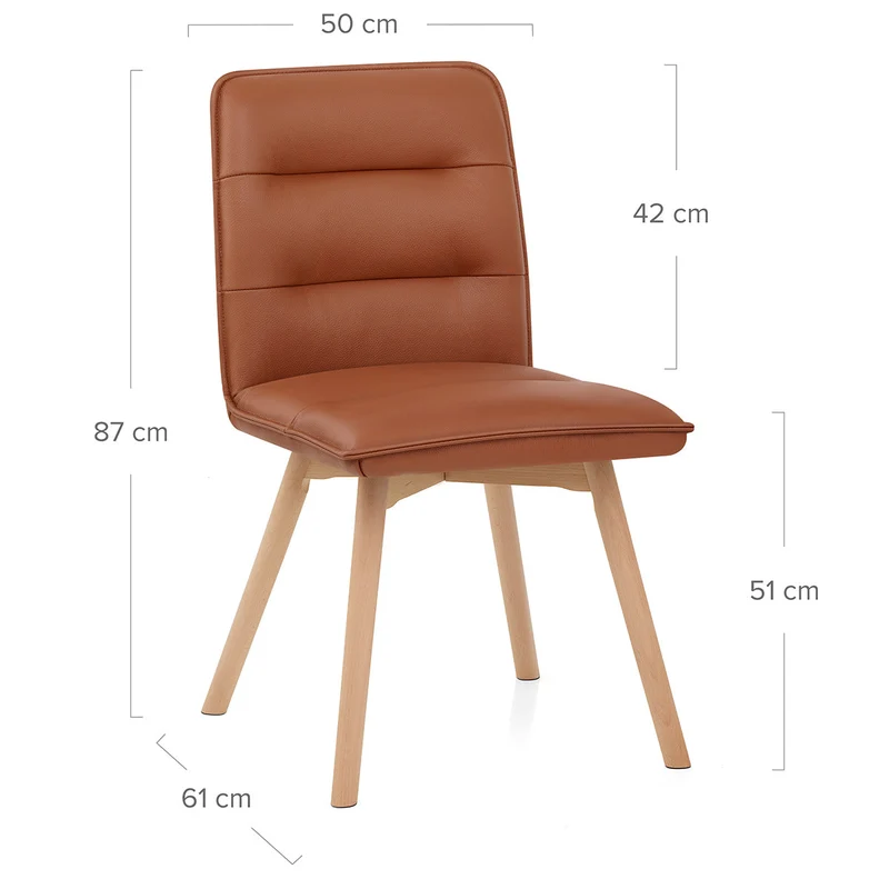 Chaise Cuir Véritable Bois - Ciro Marron