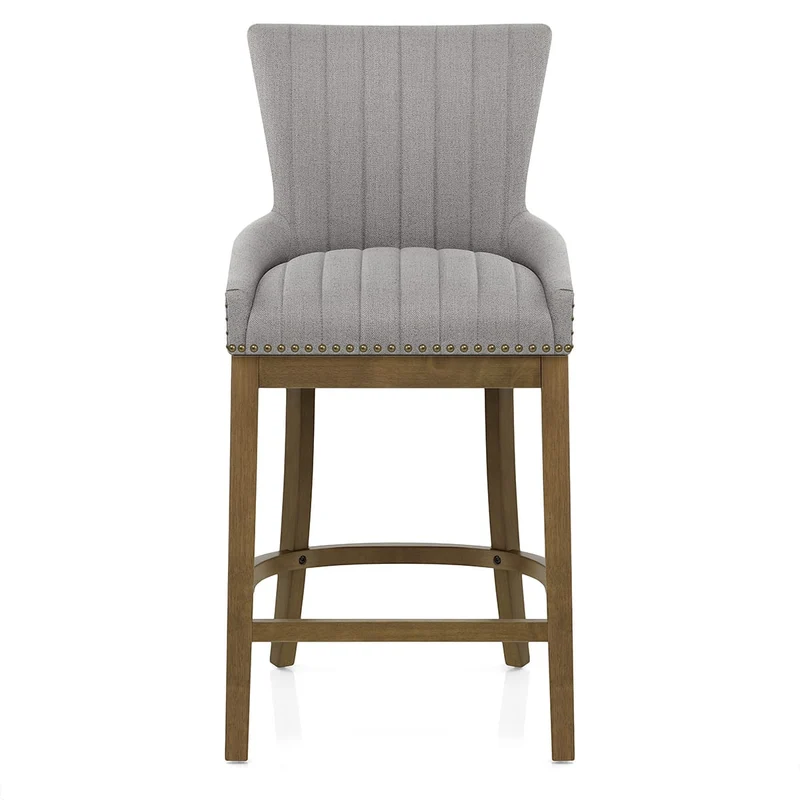 Chaise de Bar Bois Tissu - Chiltern Gris