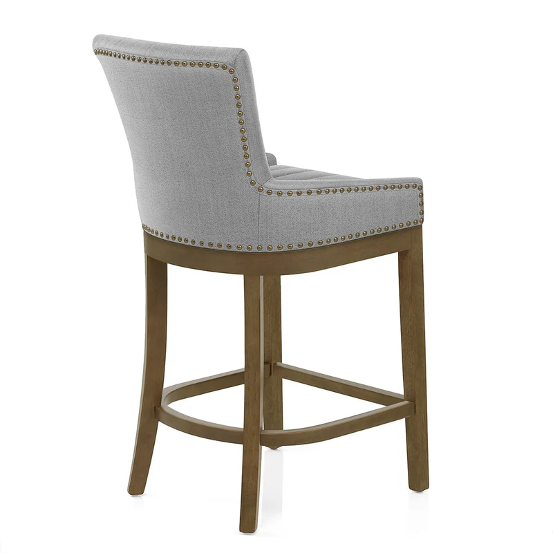 Chaise de Bar Bois Tissu - Chiltern Gris
