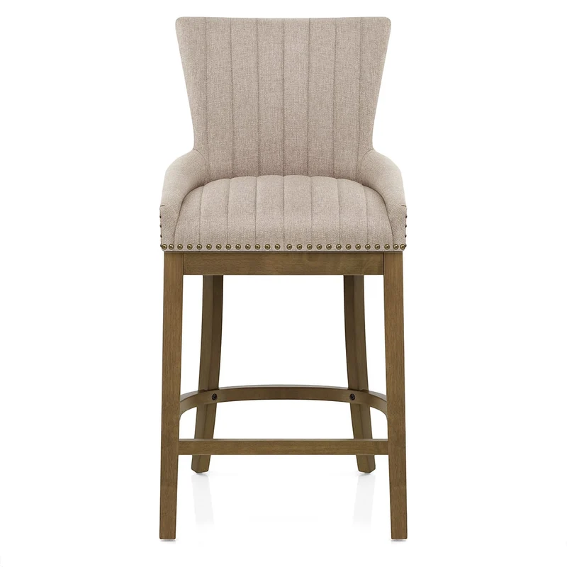 Chaise de Bar Bois Tissu - Chiltern Taupe
