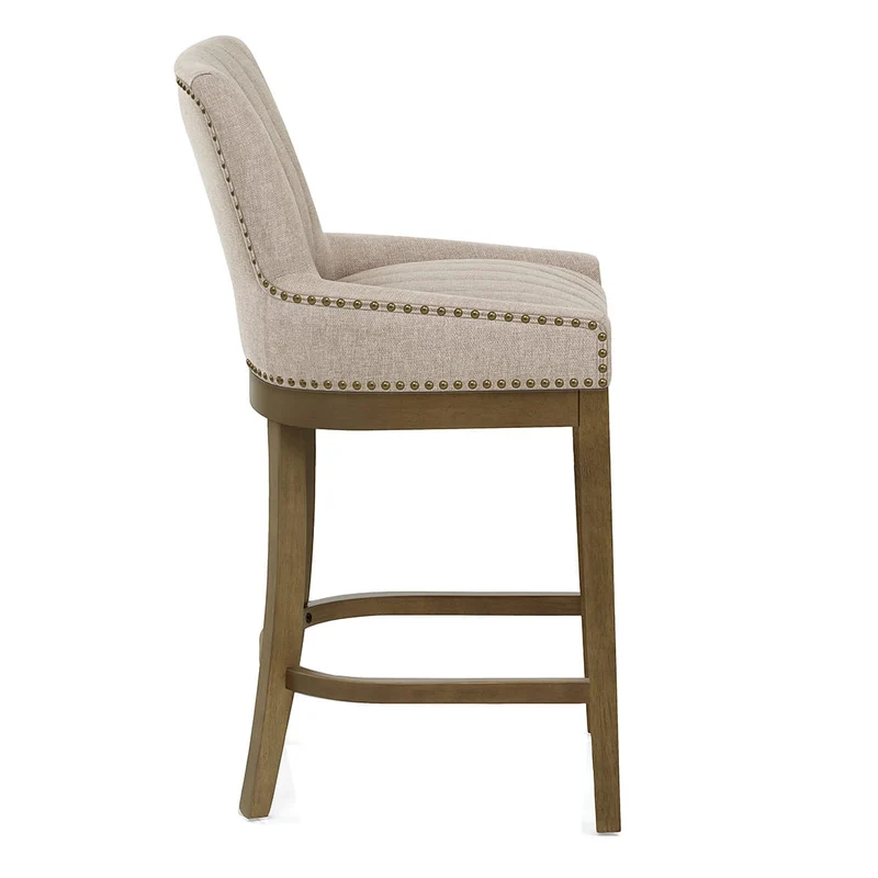 Chaise de Bar Bois Tissu - Chiltern Taupe