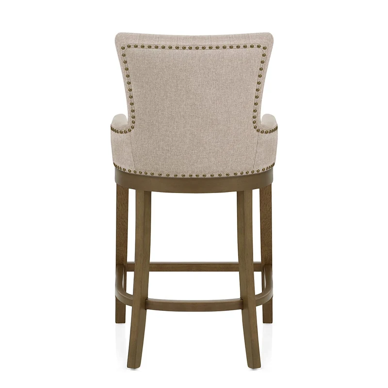 Chaise de Bar Bois Tissu - Chiltern Taupe