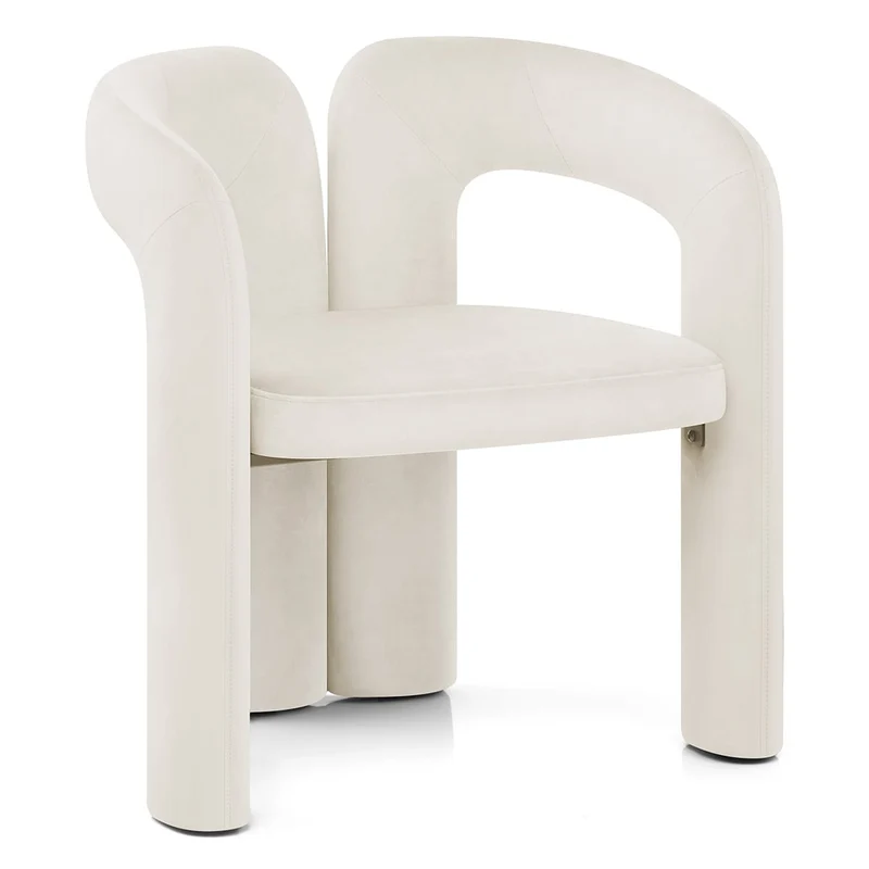Chaise Velours - Bubble Ivoire