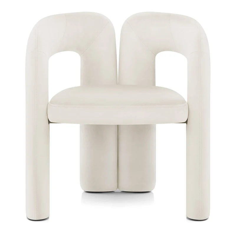 Chaise Velours - Bubble Ivoire