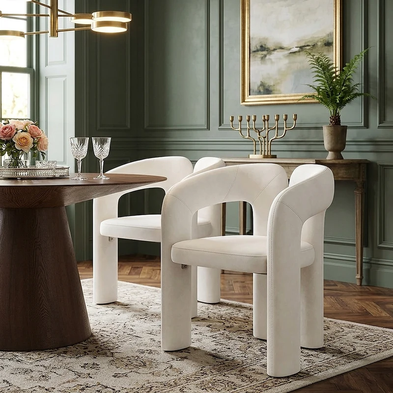 Chaise Velours - Bubble Ivoire