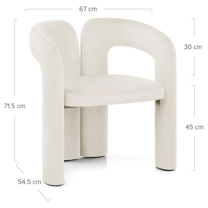 Chaise Velours - Bubble Ivoire
