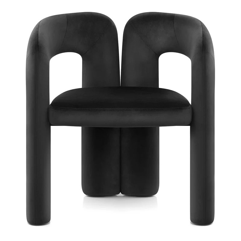Chaise Velours - Bubble Noir