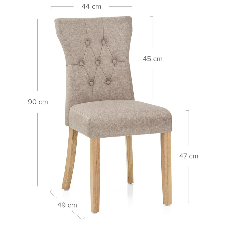 Chaise Bois Tissu - Bradbury Taupe