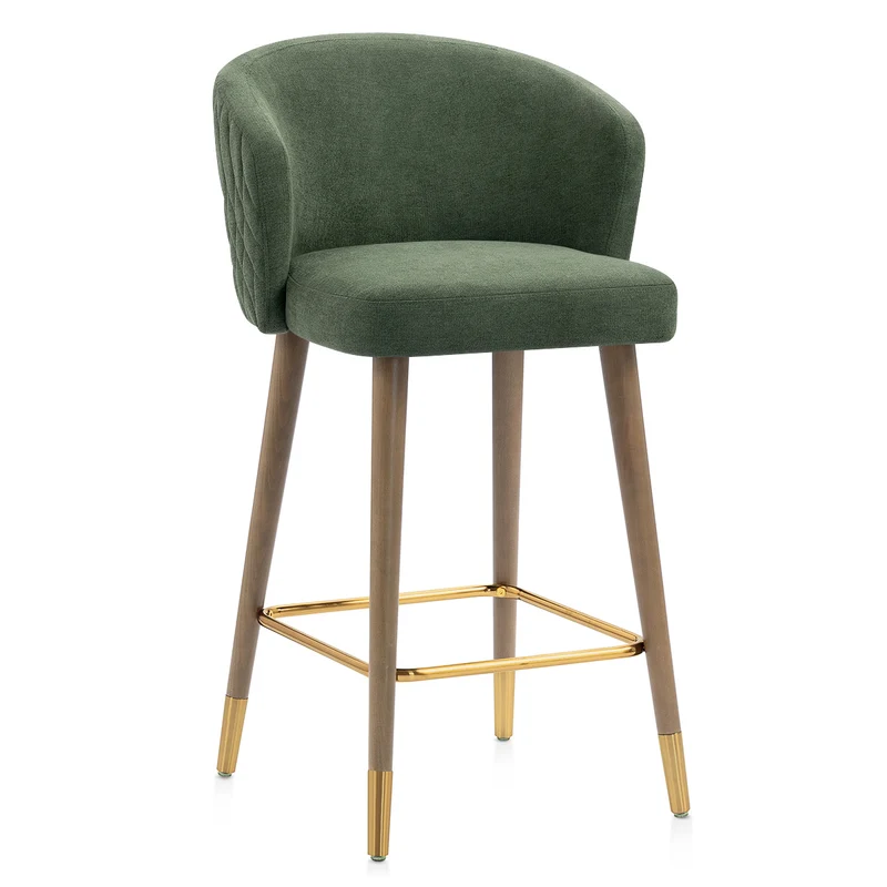 Tabouret de Bar Tissu - Boston Vert