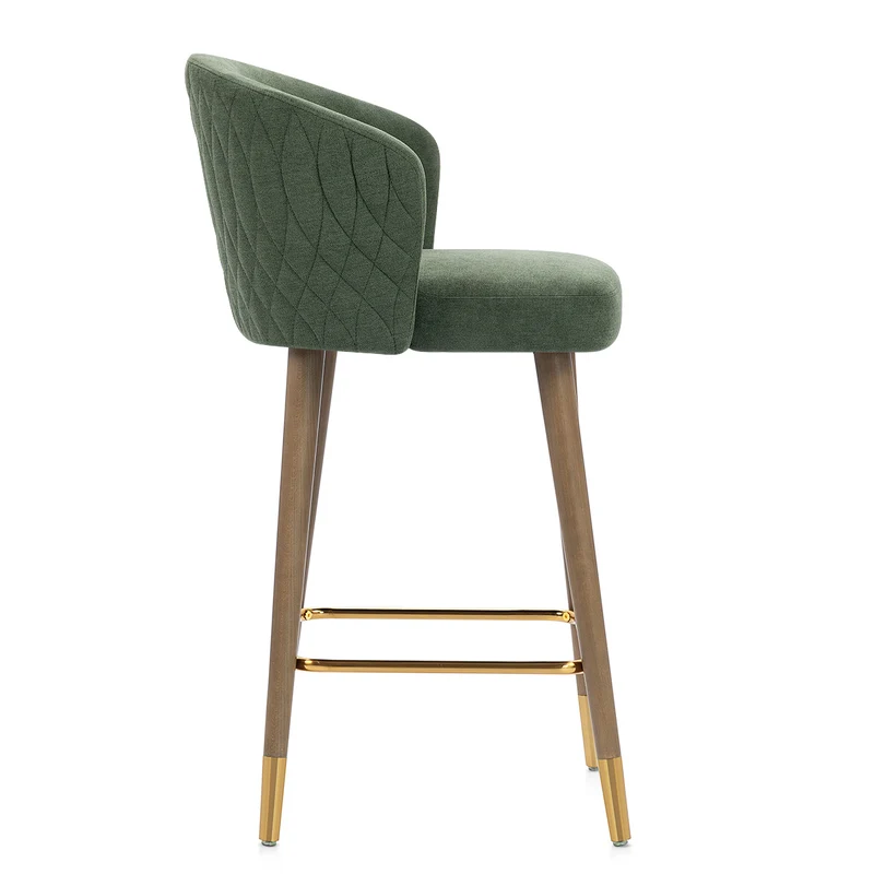 Tabouret de Bar Tissu - Boston Vert