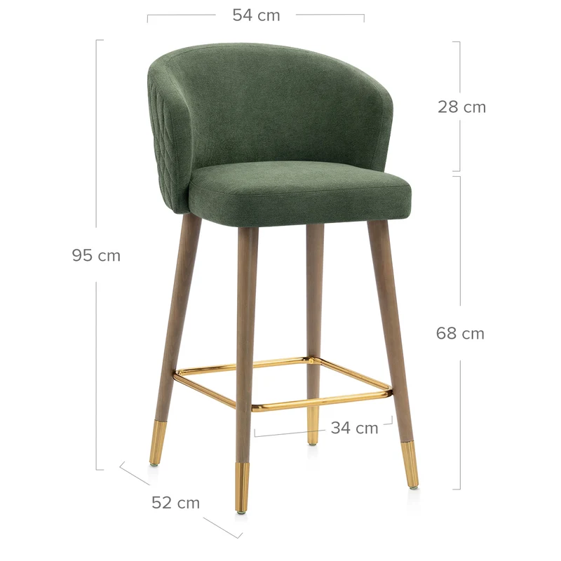 Tabouret de Bar Tissu - Boston Vert