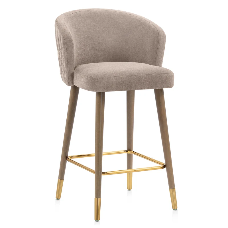 Tabouret de Bar Tissu - Boston Taupe