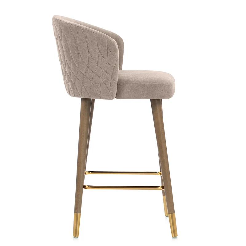 Tabouret de Bar Tissu - Boston Taupe