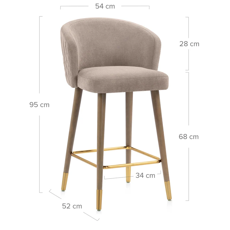 Tabouret de Bar Tissu - Boston Taupe
