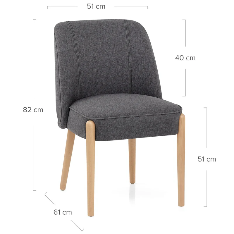 Chaise Tissu - Avon Gris Foncé