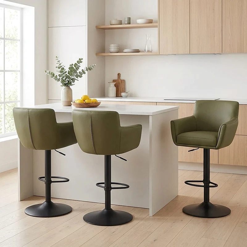 Tabouret Cuir Veritable - Rome Vert