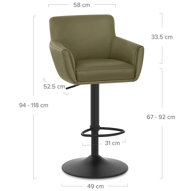 Tabouret Cuir Veritable - Rome Vert