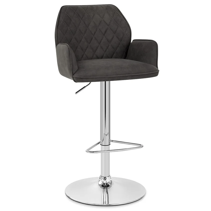 Chaise de bar Faux Daim - Harvard Gris Foncé