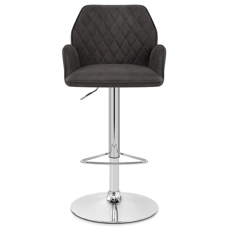 Chaise de bar Faux Daim - Harvard Gris Foncé