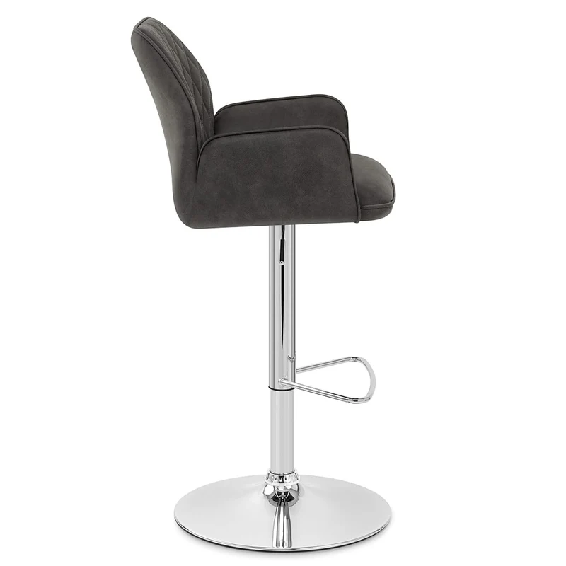 Chaise de bar Faux Daim - Harvard Gris Foncé