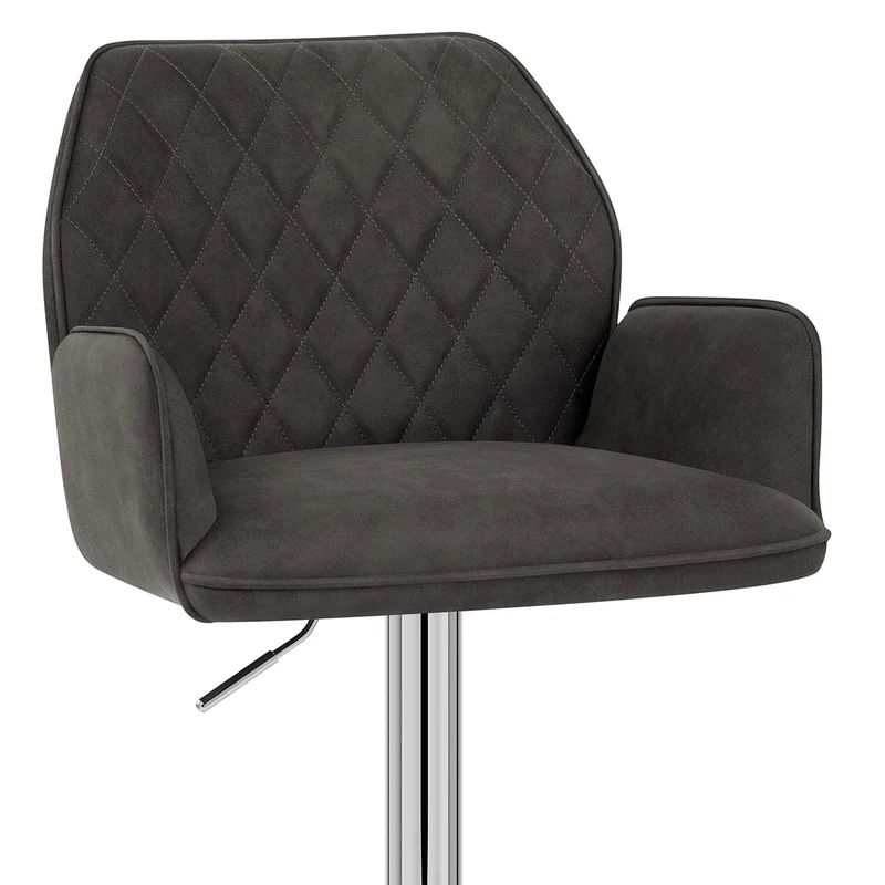 Chaise de bar Faux Daim - Harvard Gris Foncé