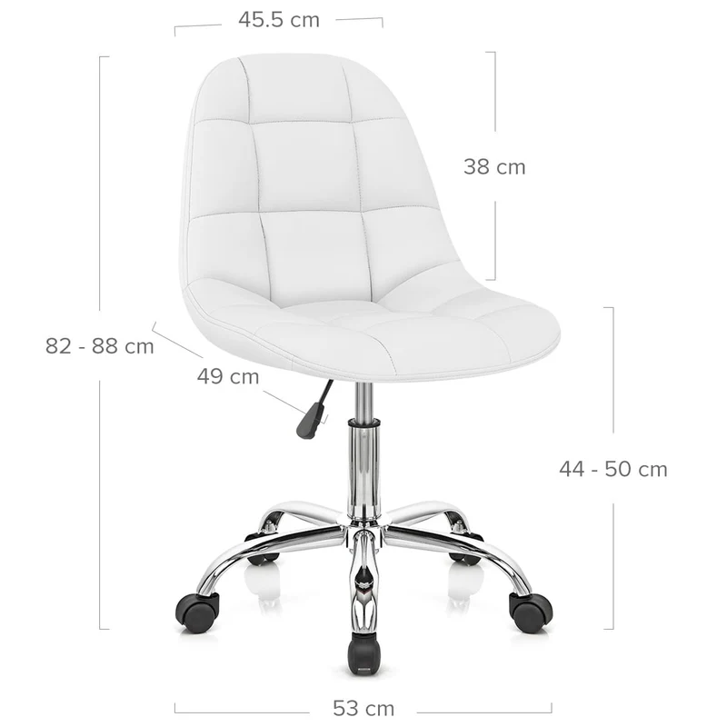Chaise Faux Cuir Chrome - Rochelle Blanc