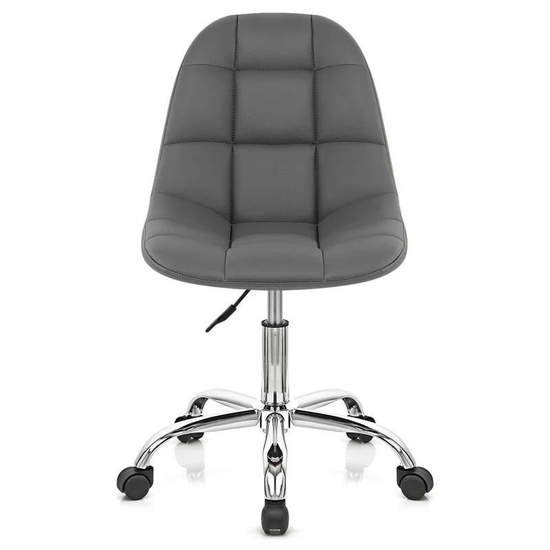 Chaise Faux Cuir Chrome - Rochelle Gris