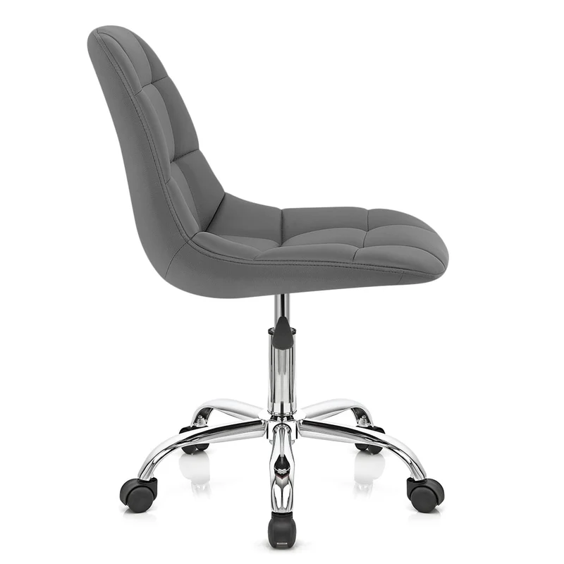Chaise Faux Cuir Chrome - Rochelle Gris