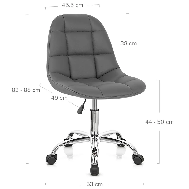 Chaise Faux Cuir Chrome - Rochelle Gris