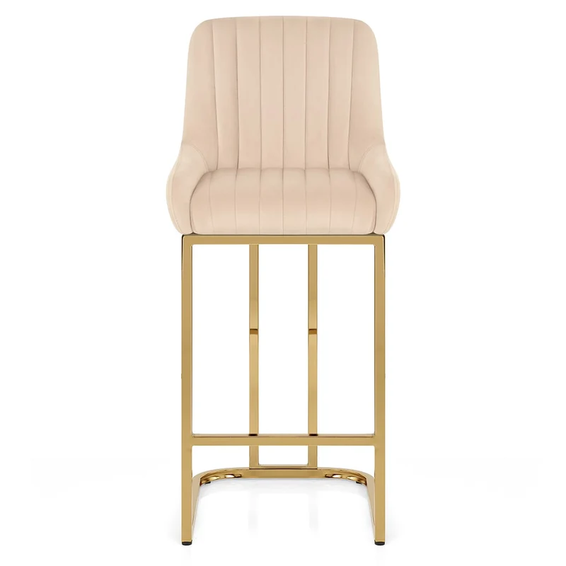 Tabouret de Bar Velours - Paget Crème