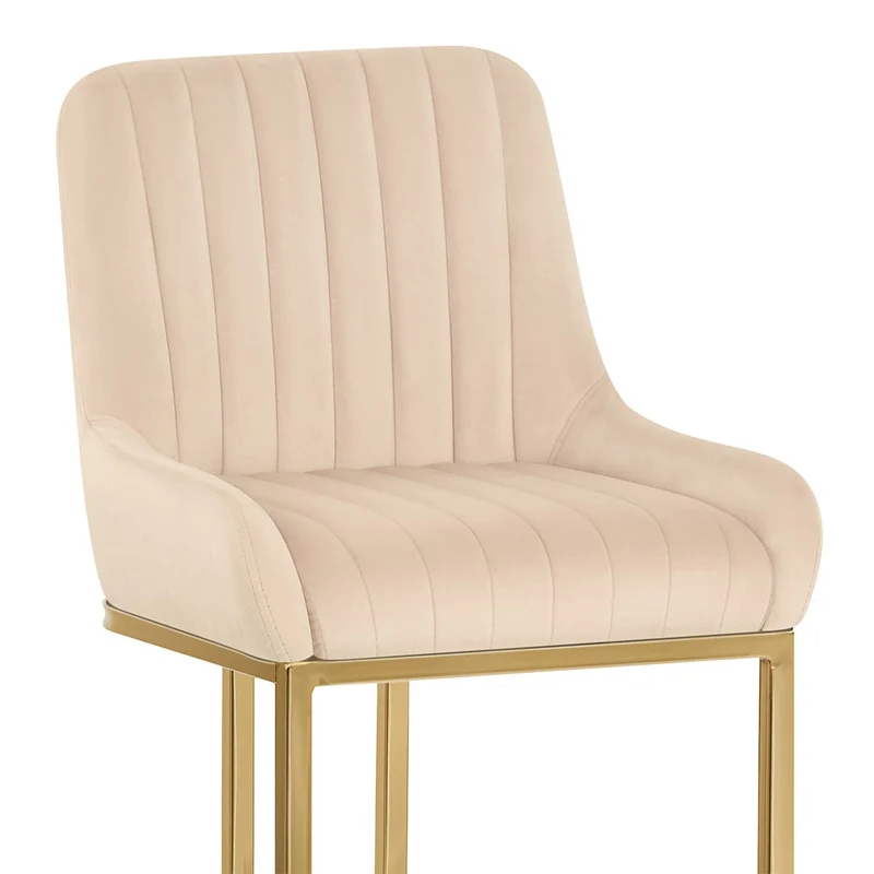 Tabouret de Bar Velours - Paget Crème