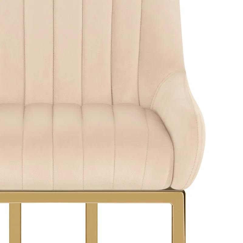 Tabouret de Bar Velours - Paget Crème