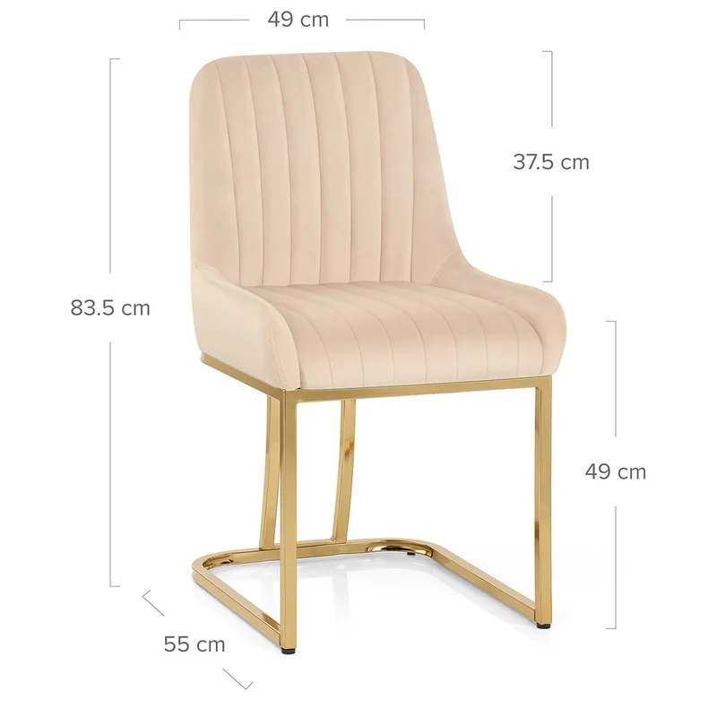 Chaise Velours - Paget Crème