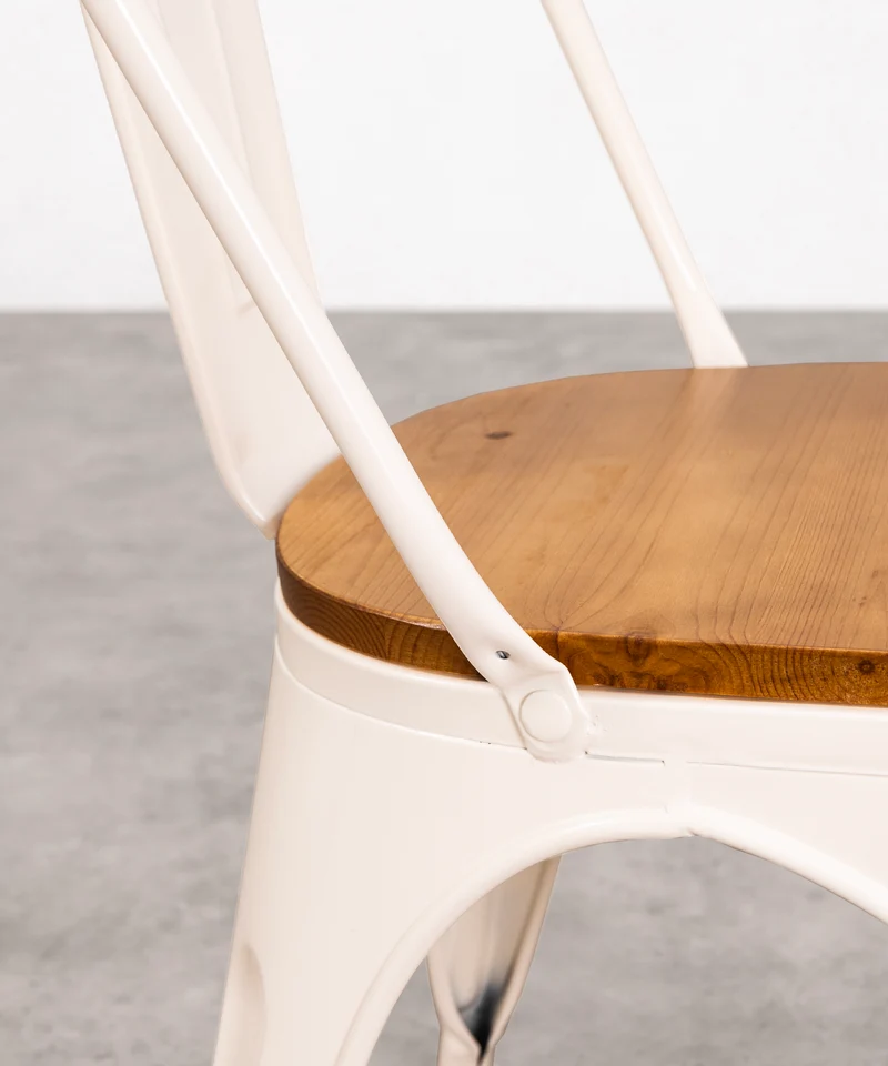 Silla de Comedor de Metal y Madera Tolik Wood