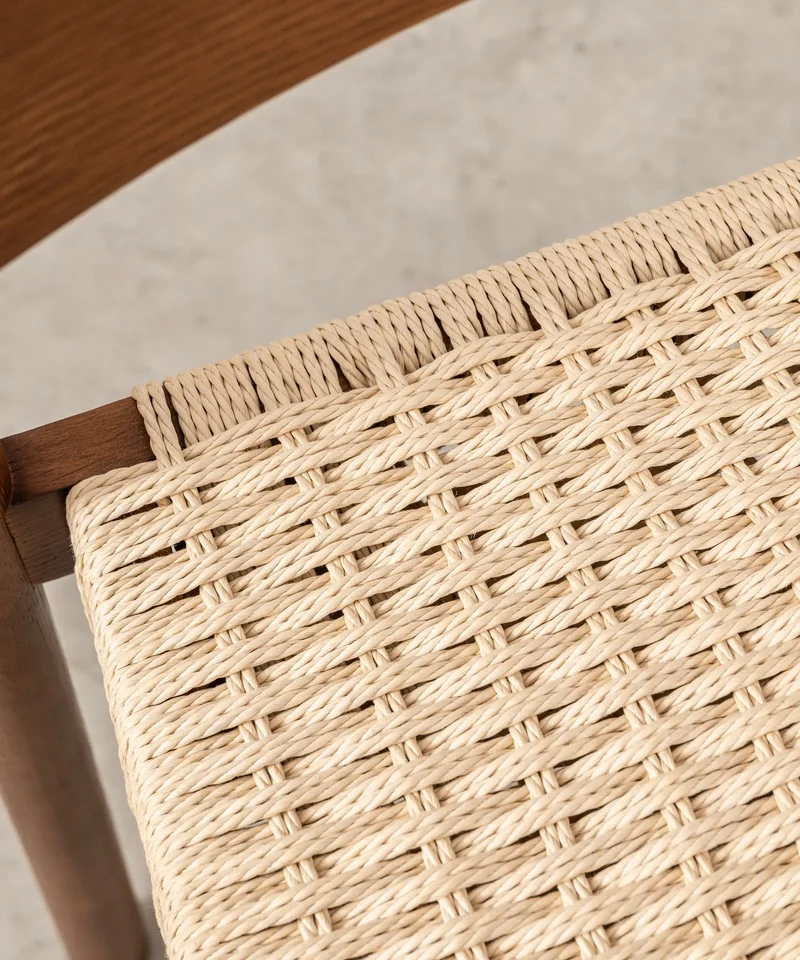 Silla de Comedor en Madera y Cuerda Trenzada Ares
