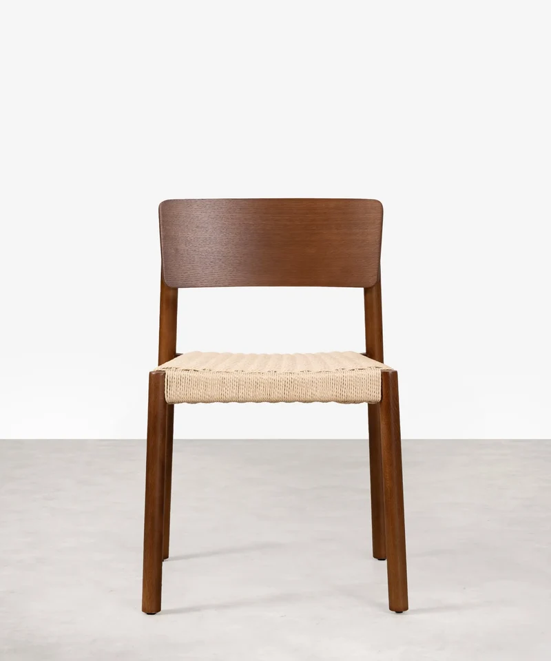 Silla de Comedor en Madera y Cuerda Trenzada Ares