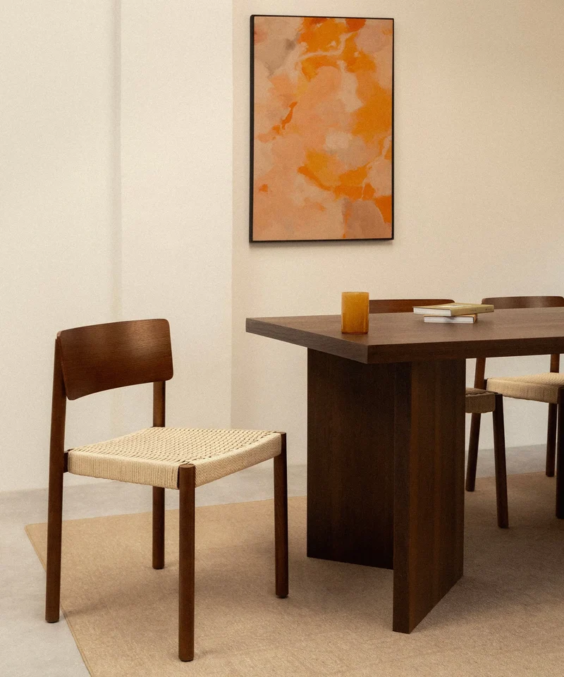 Silla de Comedor en Madera y Cuerda Trenzada Ares