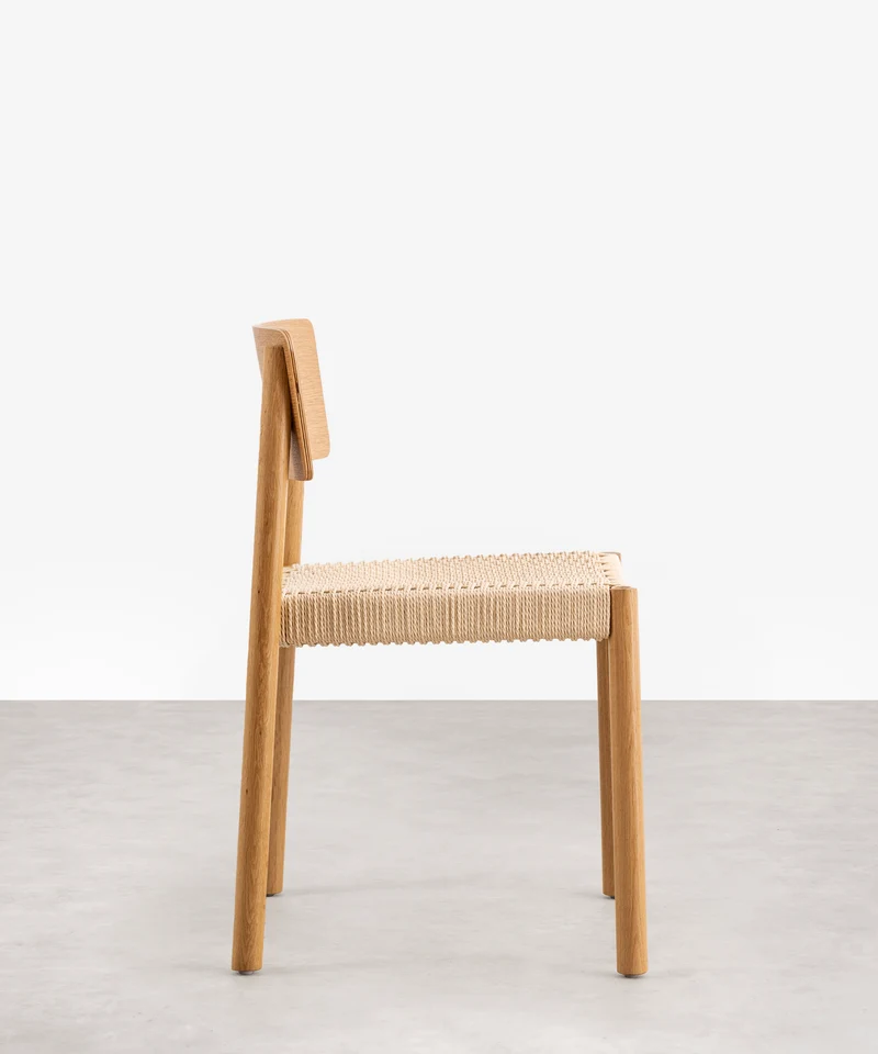 Silla de Comedor en Madera y Cuerda Trenzada Ares