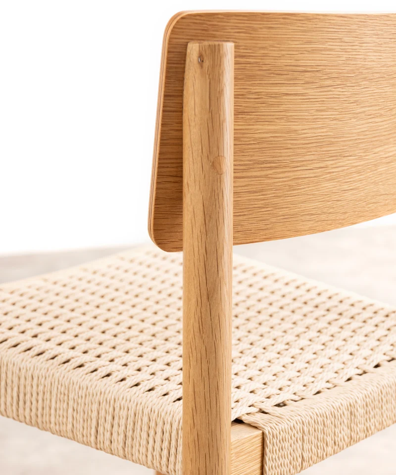Silla de Comedor en Madera y Cuerda Trenzada Ares