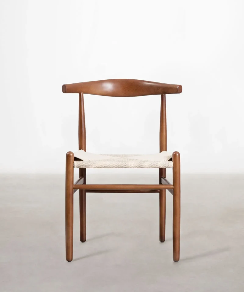 Silla de Comedor en Madera y Cuerda Trenzada Hela