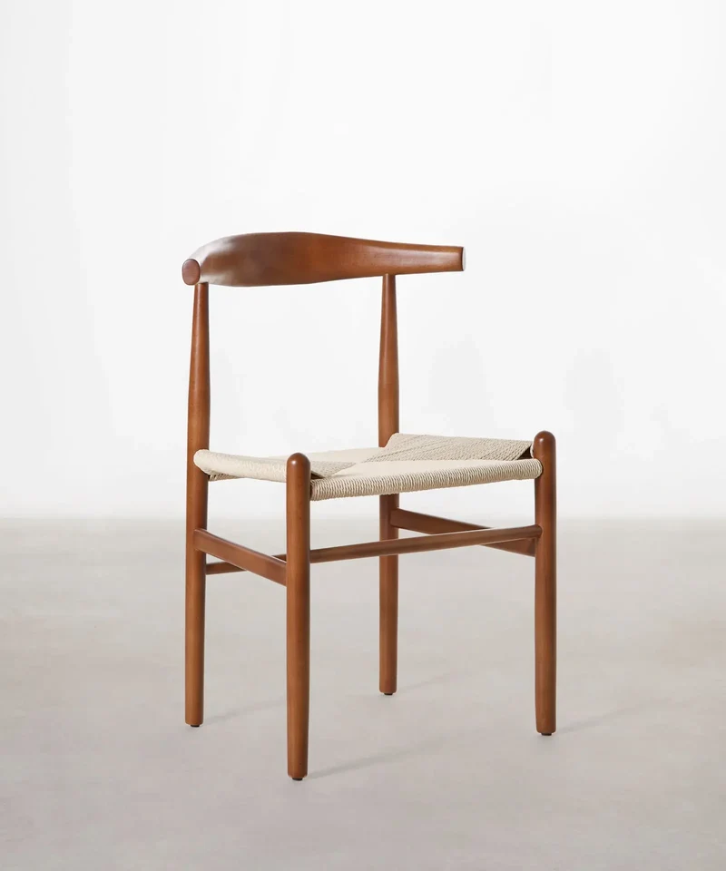 Silla de Comedor en Madera y Cuerda Trenzada Hela