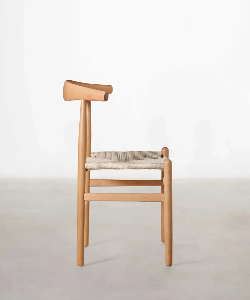 Silla de Comedor en Madera y Cuerda Trenzada Hela