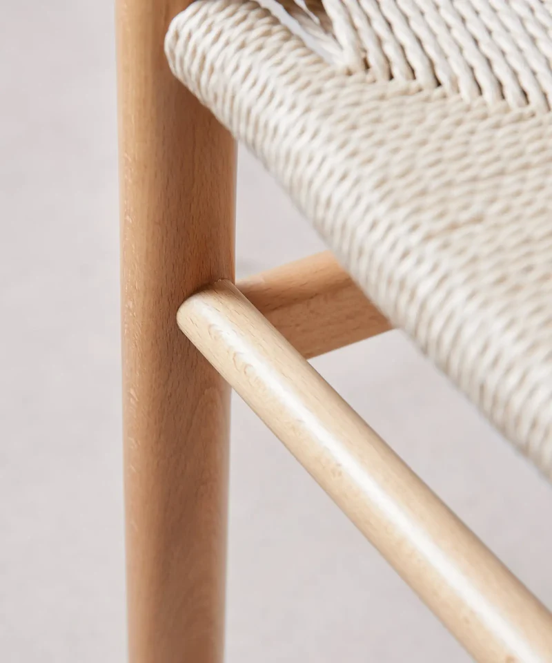 Silla de Comedor en Madera y Cuerda Trenzada Hela
