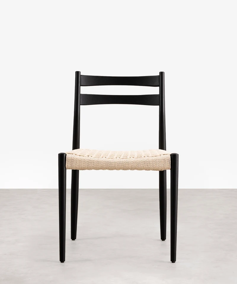 Silla de Comedor de Madera y Cuerda Trenzada Nona