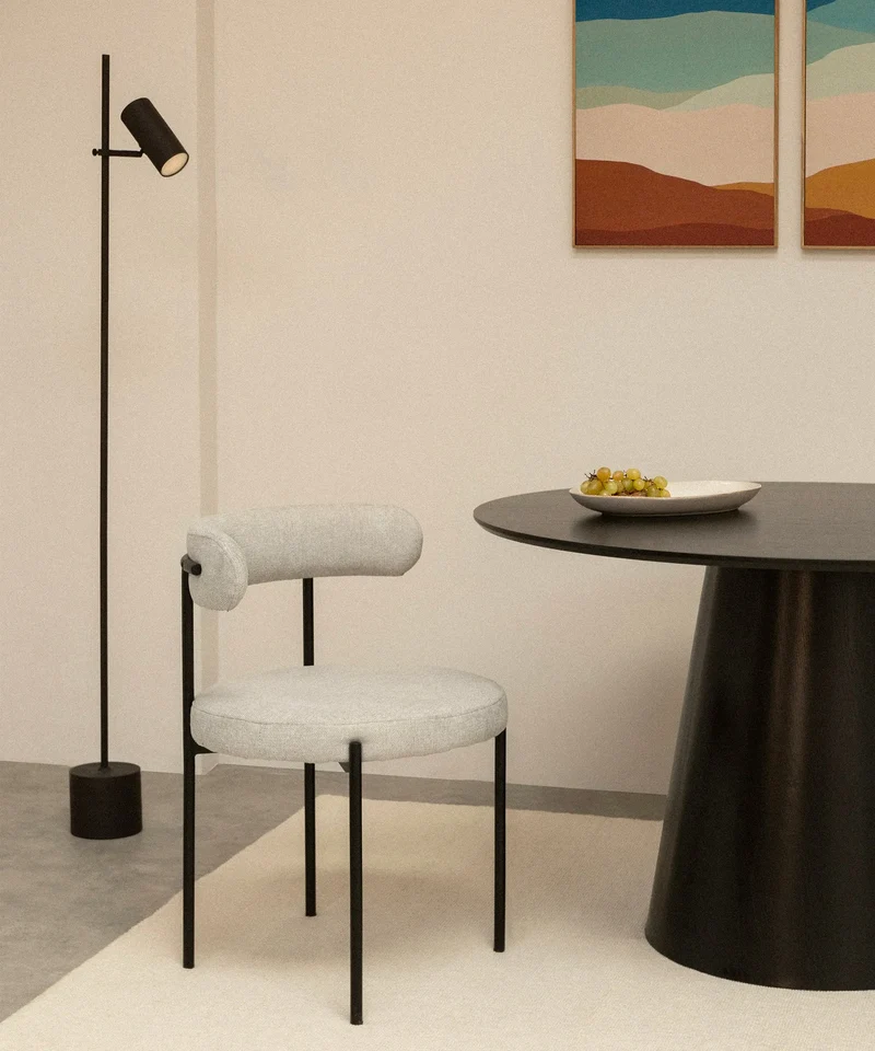 Silla de Comedor en Tela y Metal Alexia