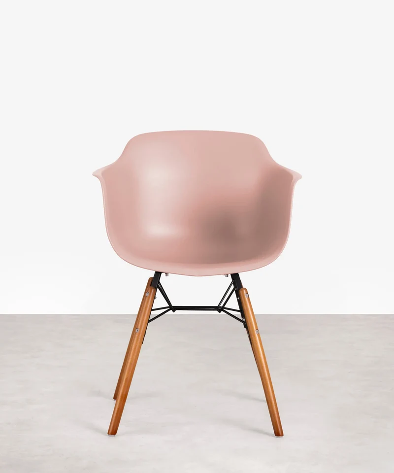 Silla de Polipropileno y Madera con Reposabrazos Elon Arms
