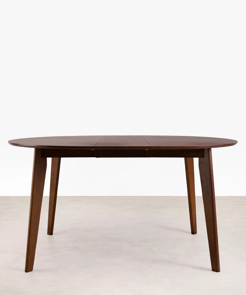 Mesa de Comedor Redonda en Madera Extensible Gala Walnut (120-150 cm)