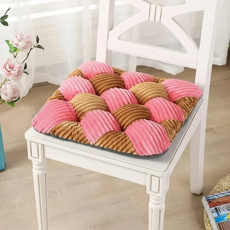 Galette de Chaise 45x45 Coton Rose et Marron