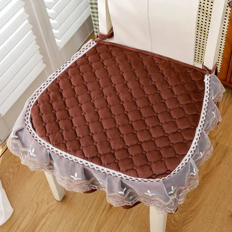 Galette de Chaise avec Volant Marron